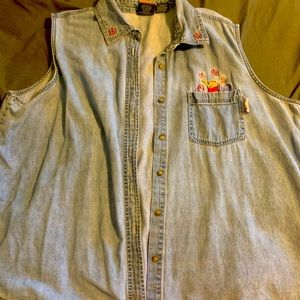 Winnie the Pooh sleeveless denim top 22W